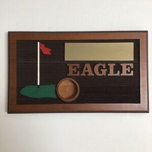 Vintage Eagle Wood Wall Plaque Award Trophy Golf Ball Holder First Eagle Blank